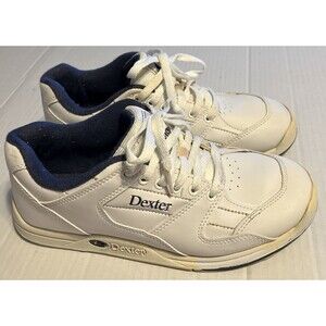 Dexter B1836-9 Mens Size 7 M Ricky II White Navy Blue Bowling Shoes